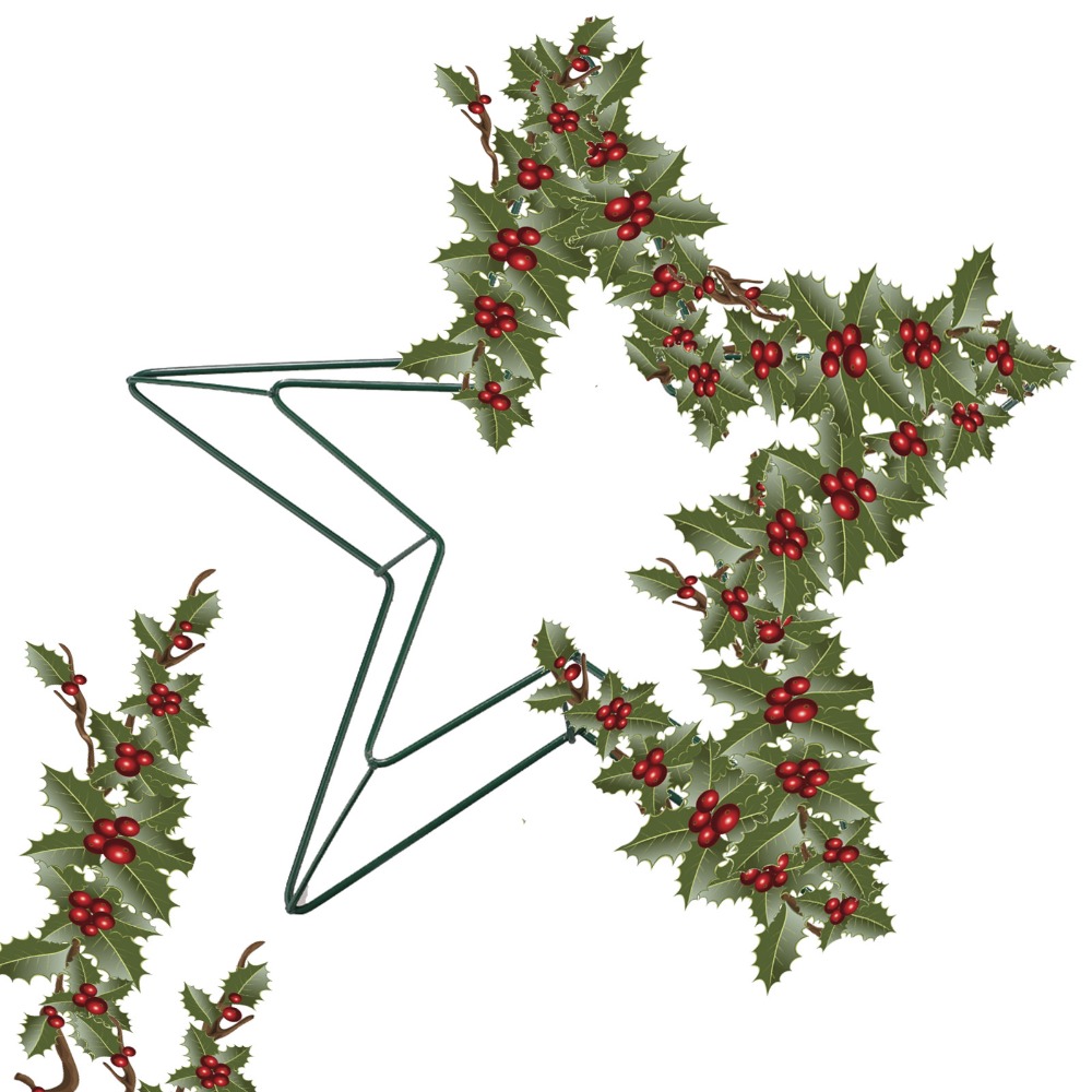 Wreath Form Wire - Kişiselleştirilebilir Metal Tel Yıldız Çelenk Çerçevesi