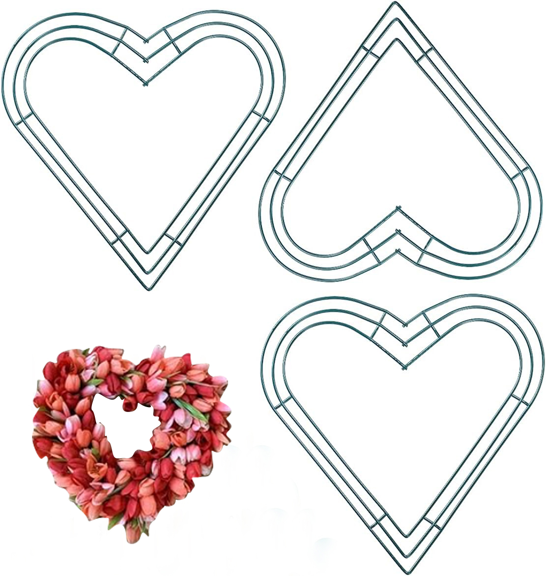 Wreath Form Wire - 3 paket Premium Metal kalp formu