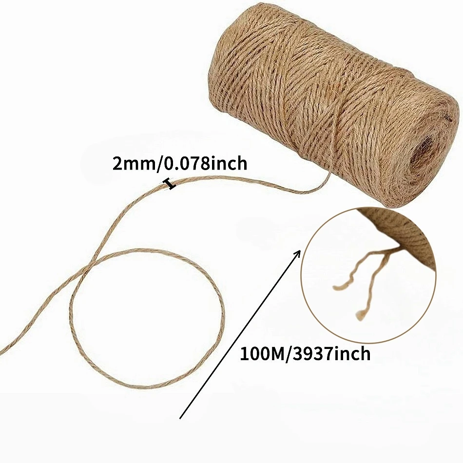 Doğal Jüt İp 1mm 2mm 10M-200M  - Natural Florist Supply incelemesi ve fiyatı